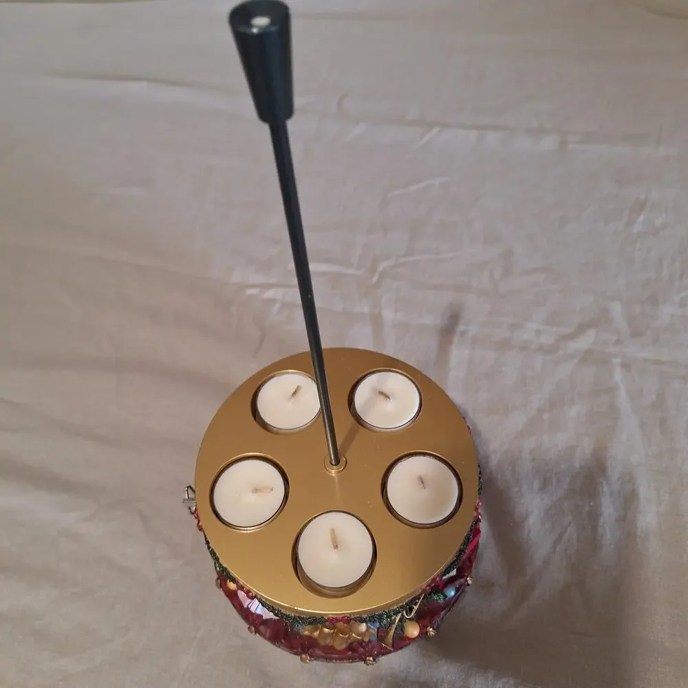 PartyLite Musical Glowing Christmas Tree P7920 Tea Light Candle Holder Works 15